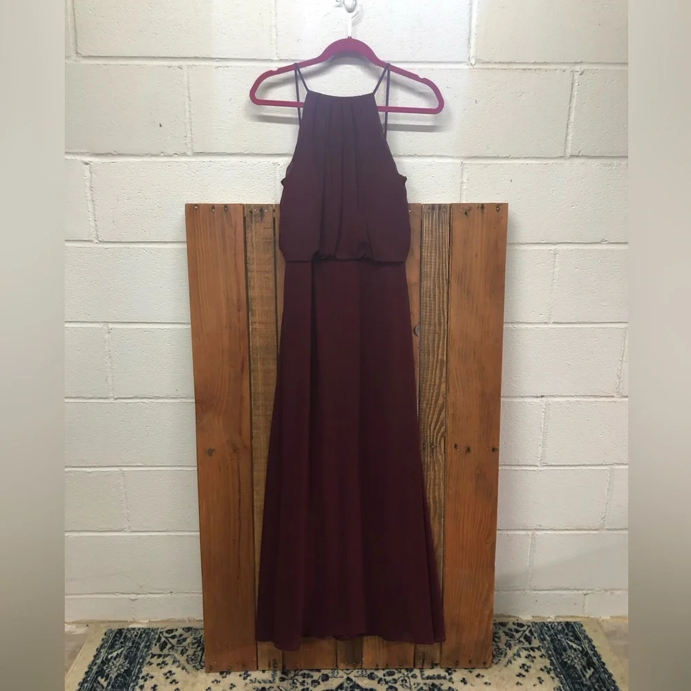 Bill Levkoff size 12 maroon bridesmaids dress - Picture 2 of 9